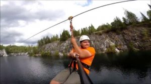 Рускеала Экстрим парк  Троллей ''Полёт над Каньоном'' 720