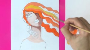 Как нарисовать ДЕКОРАТИВНЫЙ ПОРТРЕТ ДЕВУШКИ | Уроки рисования