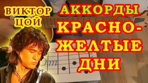 Красно-желтые дни Аккорды ? Виктор Цой Группа Кино ♪ Разбор песни на гитаре ♫ Гитарный Бой