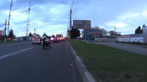 Мото полиция в Туле останавливает мотоцикл