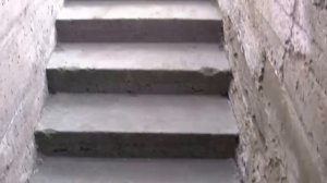 Бетонные ступени и площадка- вход в подвал. Сняли опалубку.