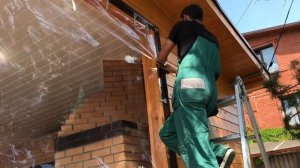 Мягкие окна из полиуретана на беседку. Монтаж 2018 г.