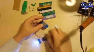 Налобный фонарик из зажигалок