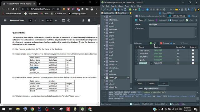 JAVA Institute DBMS Question Set-02 смотреть онлайн