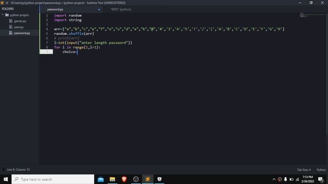 Password Generator in python || python project