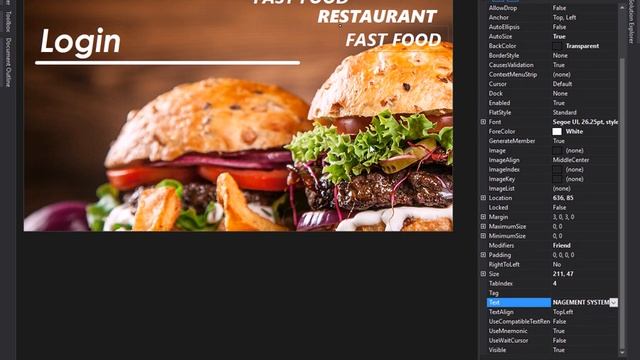 Fast Food Restaurant Management System in Vb | Final year project | Flat design