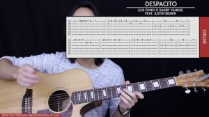 Despacito Guitar Tutorial - Luis Fonsi Justin Bieber Guitar Lesson 🎸 |Easy Chords No Capo + Tabs|