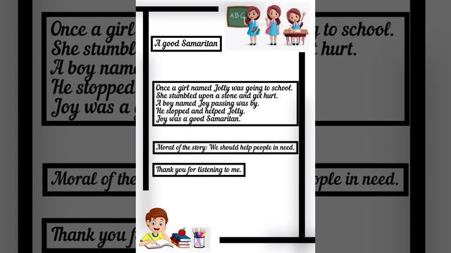 Story- A good Samaritan # Stories for kids # Five lines stories for kids. смотреть онлайн