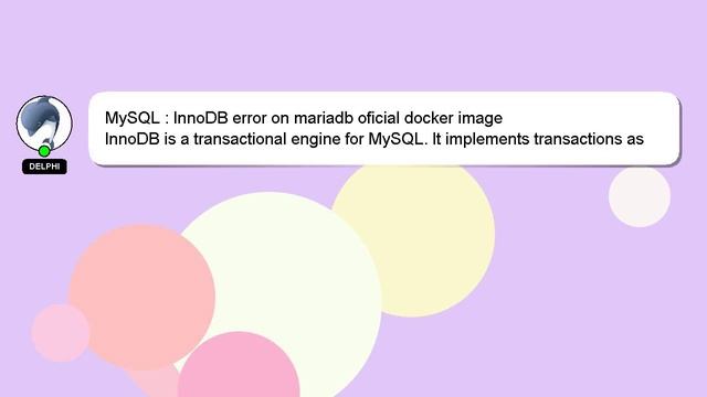 MySQL : InnoDB error on mariadb oficial docker image смотреть онлайн