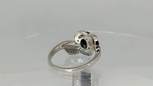 Кольцо с африканским звездчатым сапфиром 1.70ct и фианитами (лампы). Размер 17.5 смотреть онлайн