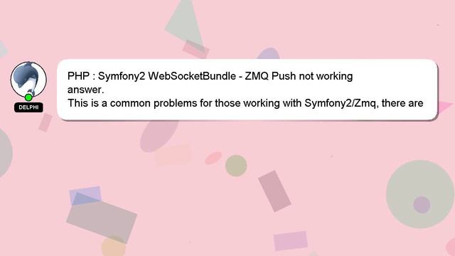 PHP : Symfony2 WebSocketBundle - ZMQ Push not working смотреть онлайн