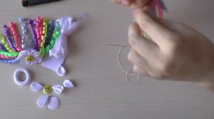 Резинка для волос из лент своими руками МК канзаши резинки DIY scrunchy kanzashi シュシュ Haargummi