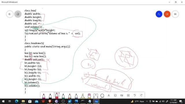 how to declare methods in java||calculate volume of box in java || calling methods in java