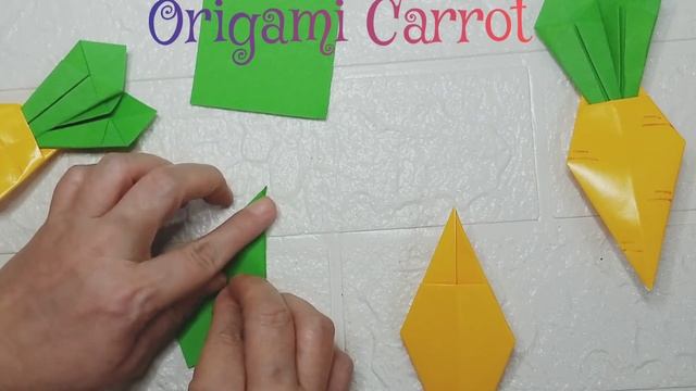 How To Make Origami Carrot - Easy Tutorial ~ Origami Fun Channel  #origami #OrigamiFunChannel