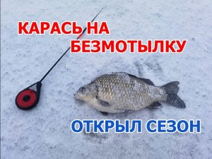 Первый крупный карась на безмотылку