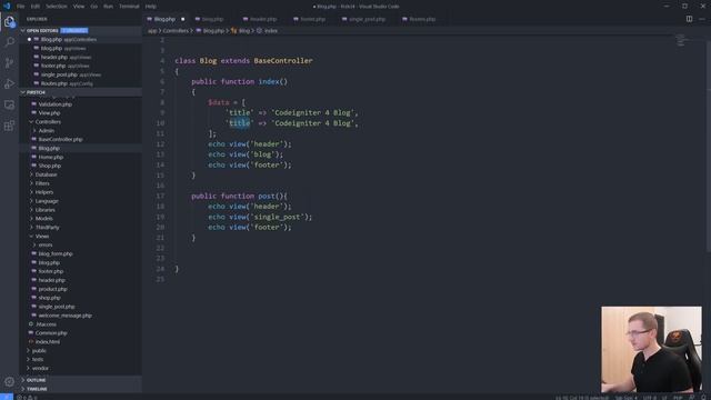 CodeIgniter 4 from Scratch - #6 - Views | Basic Views | Part 1/3 смотреть онлайн