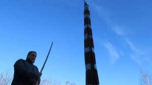 Катана тренировочная Мастера ИЗ.  Рубка пучка 50 лоз (2ч).02.03.2019.