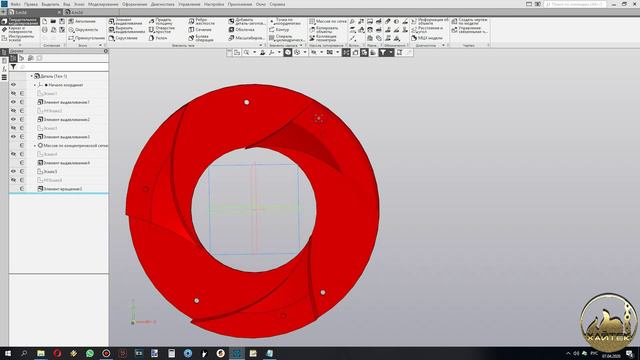 Компас 3D: Размер дуги окружности.