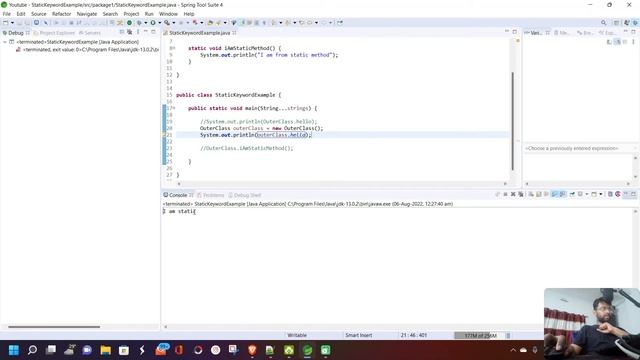 Static keyword, Static variables, block, method, nested class. Bengali-Ep:10  #learnjava #bengali