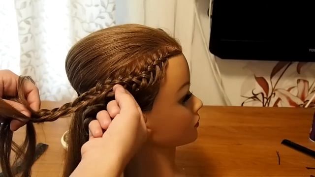 Прическа на длинные волосы.Как заплести косу air braids beautiful hairstyle Kapralova Olga смотреть онлайн