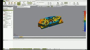 Geomagic Control X: гистограмма и совмещение скана с эталонной моделью