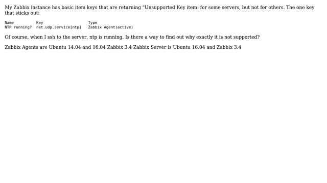 DevOps & SysAdmins: Zabbix item key is unsupported for some servers, but not for others смотреть онлайн