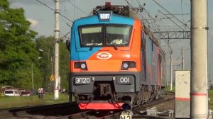 Электровоз ЭП20-001 "Олимп" с двухэтажным поездом №103 "Адлер - Москва"