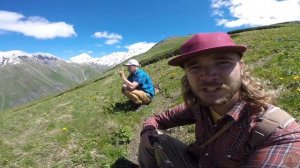 Грузия. Ушгули. Вид на гору Шхара с высоты.