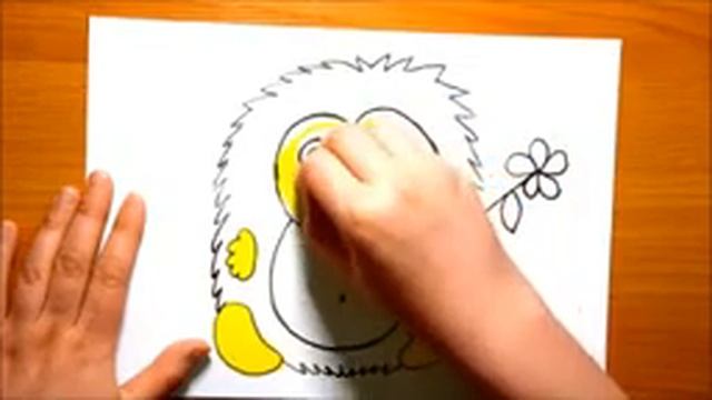 Как нарисовать ёжика. Видео для детей. Рисуем мультяшного ёжика на детском канале Улитка. смотреть онлайн