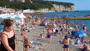 ДИВНОМОРСКОЕ - ПЛЯЖ У ВОЕННОГО САНАТОРИЯ. ?⛱#дивноморск #дивноморское