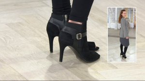 Marc Fisher Leather or Suede Peep-toe Ankle Boots - Shimmee on QVC