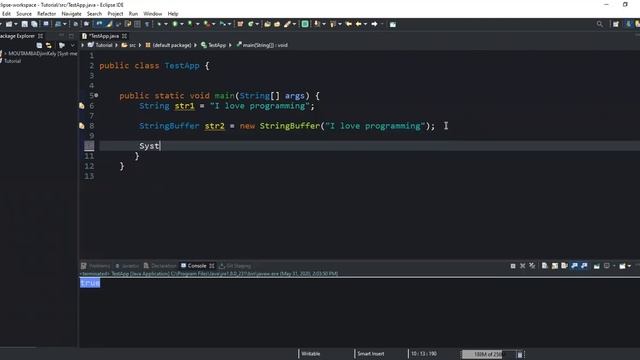 How to check that a String value is equal to that of a String Buffer with the contentEquals() metho