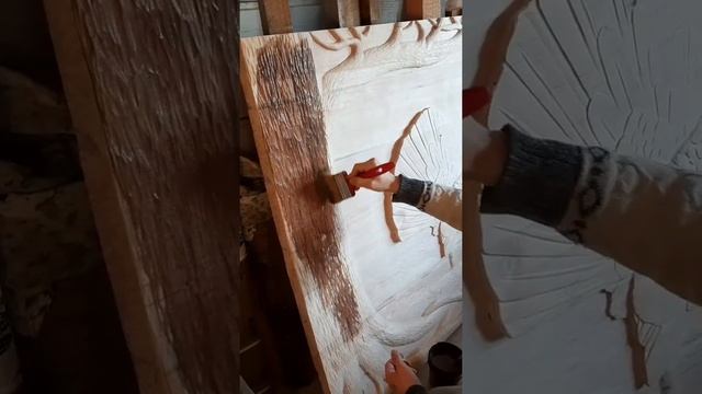 Глухари из дерева Резное панно Резьба по дереву Виль Аптюшев Wood carving #shorts