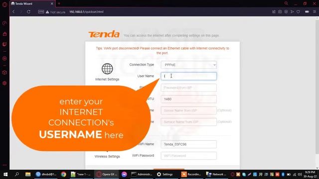 Tenda F3 WiFi Router Setup with PPPOE Username and Password