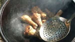 ЧКМЕРУЛИ_ ШКМЕРУЛИ (КУРИЦА ПО- ГРУЗИНСКИ) В КАЗАНЕ НА КОСТРЕ