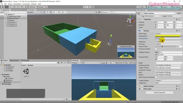 Урок 4 – Объект Main Camera в Unity (+ Новый Интерфейс Unity 2019.3.0f5)