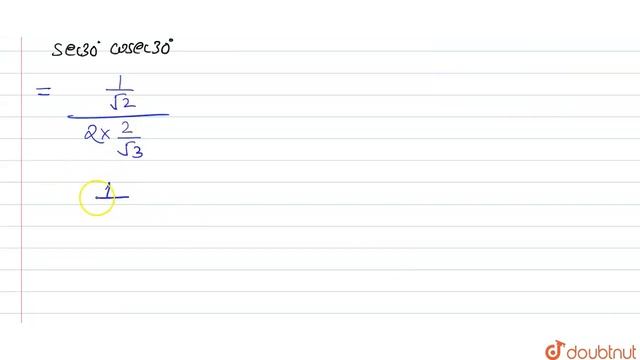 निम्नलिखित के मान ज्ञात कीजिए ( cos45^(@))/(sec 30^(@) cosec 30^(@)) | 10 | त्रिकोणमितीय अनुपात... смотреть онлайн