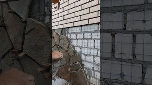Облицовка цоколя песчаником. Часть 2.