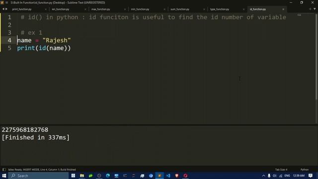 id function in python