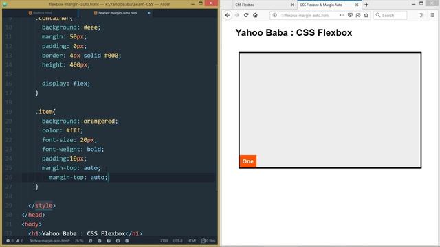 CSS Flexbox with Margin Auto Tutorial in Hindi / Urdu