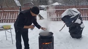 Креветки в казане на костре