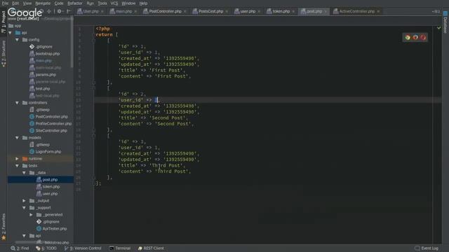 REST API в Yii2 Часть 3. Реализация API. Тестирование.