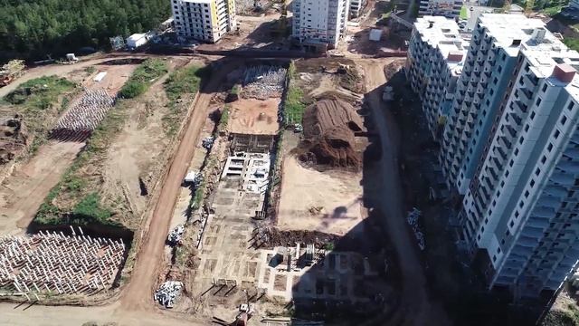 Новый ЖК «Плодово-Ягодный» на Стасовой. Вид с высоты птичьего полета. Красноярск. УСК «Сибиряк»