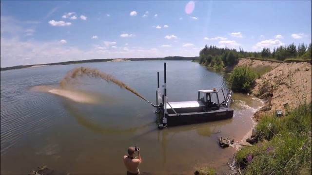 Земснаряд экскаватор "Боцман 160" Dredger. Добыча, очистка, углубление смотреть онлайн