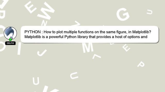 PYTHON : How to plot multiple functions on the same figure, in Matplotlib? смотреть онлайн