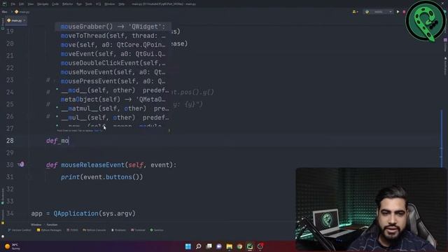 قسمت سی و چهارم آموزش Pyqt6 ( Mouse Events - Mouse Move - Mouse Press - Mouse Release) смотреть онлайн