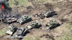 Минобороны РФ обнародовало новые кадры уничтоженных немецких "Леопардов" и американских "Брэдли"