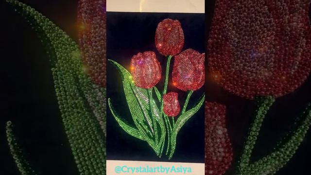 Swarovski | crystal Art | tulip flower | crystal tulip flower | crystalart | wall Art | wall decore