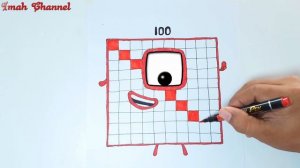 Numberblocks 100 - How to draw and coloring numberblocks blinks eye