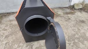 Печка буржуйка с принудительным обдувом и дожигом пиролизных газов (аналог булерьяна)